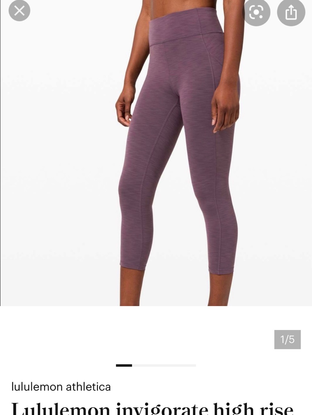 lululemon athletica High-Rise Cropped Legging — Dusty Plum